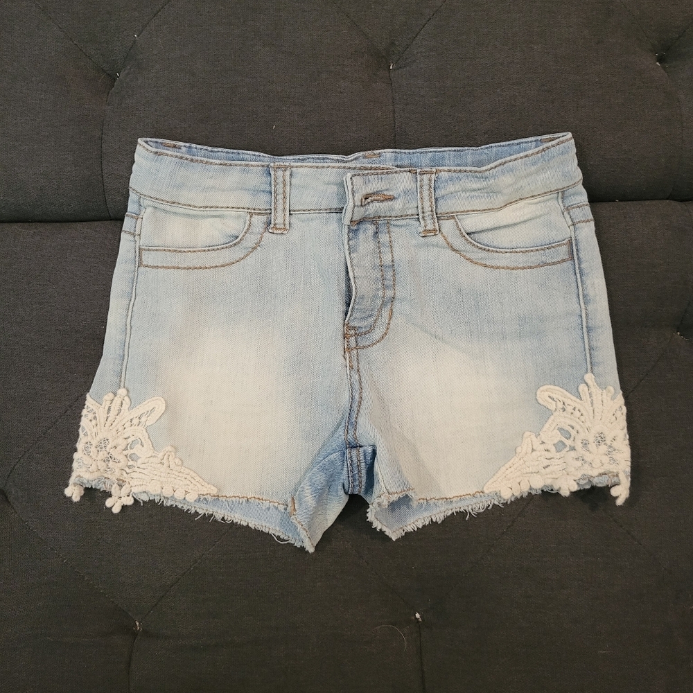 Crochet Lace Jean Shorts